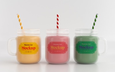 Mason Drinking Glass Jar Mockup for Customizable Branding 03