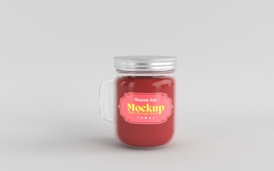Mason Drinking Glass Jar Mockup for Customizable Branding 04