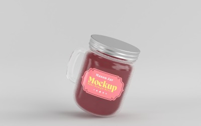 Mason Drinking Glass Jar Mockup for Customizable Branding 05