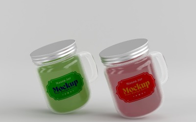 Mason Drinking Glass Jar Mockup for Customizable Branding 06