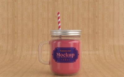 Mason Drinking Glass Jar Mockup for Customizable Branding 10