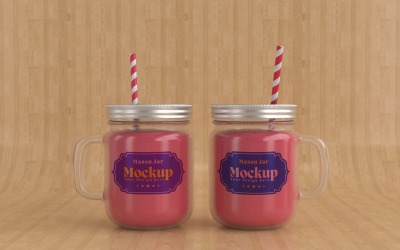 Mason Drinking Glass Jar Mockup for Customizable Branding 11
