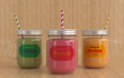 Mason Drinking Glass Jar Mockup for Customizable Branding 12