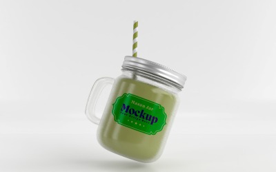 Mason Drinking Glass Jar Mockup for Customizable Branding 13