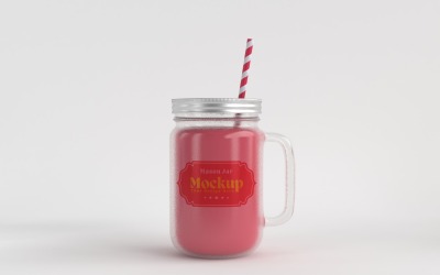 Mason Drinking Glass Jar Mockup for Customizable Branding 16
