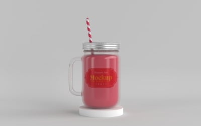 Mason Drinking Glass Jar Mockup for Customizable Branding 19