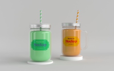 Mason Drinking Glass Jar Mockup for Customizable Branding 20