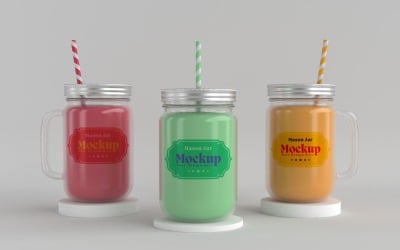Mason Drinking Glass Jar Mockup for Customizable Branding 21