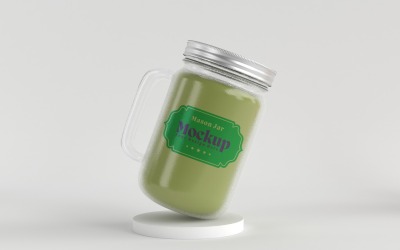 Mason Drinking Glass Jar Mockup for Customizable Branding 22