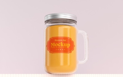 Mason Drinking Glass Jar Mockup for Customizable Branding 23