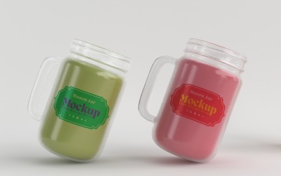 Mason Drinking Glass Jar Mockup for Customizable Branding 24