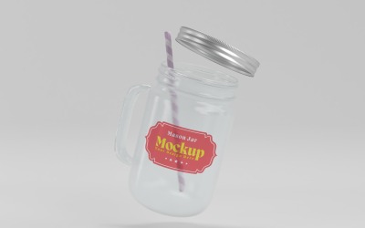 Mason Drinking Glass Jar Mockup for Customizable Branding 28