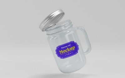 Mason Drinking Glass Jar Mockup for Customizable Branding 29