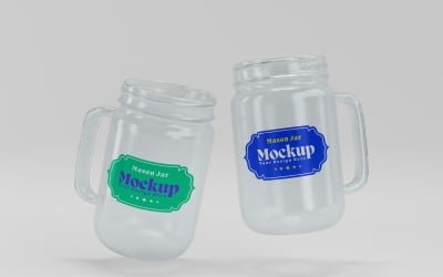 Mason Drinking Glass Jar Mockup for Customizable Branding 30