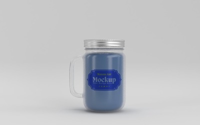 Mason Drinking Glass Jar Mockup for Customizable Branding 31