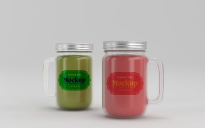 Mason Drinking Glass Jar Mockup for Customizable Branding 33
