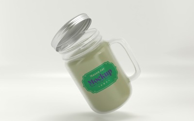 Mason Drinking Glass Jar Mockup for Customizable Branding 46