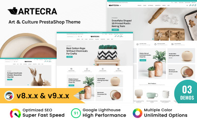 Artecra – тема Prestashop для мистецтва, культури, декору та рукоділля