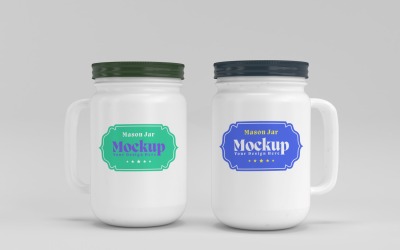 Frosted Mason Jar Mockup för förpackningsdesign Mockup Presentationer 71