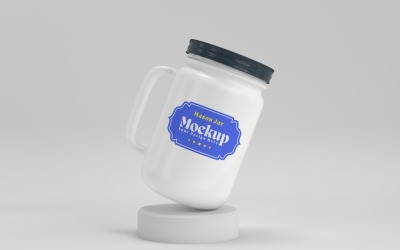 Frosted Mason Jar Mockup för förpackningsdesign Mockup Presentationer 73