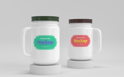 Frosted Mason Jar Mockup för förpackningsdesign Mockup Presentationer 75