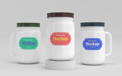 Frosted Mason Jar Mockup for Packaging Design Mockup Presentations 72