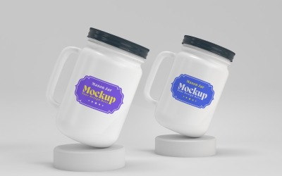 Frosted Mason Jar Mockup for Packaging Design Mockup Presentations 74