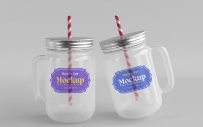 Frosted Mason Jar Mockup for Packaging Design Mockup Presentations 86