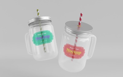 Frosted Mason Jar Mockup for Packaging Design Mockup Presentations 87
