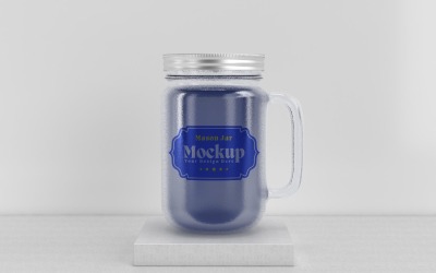 Mason Drinking Glass Jar Mockup for Customizable Branding 40