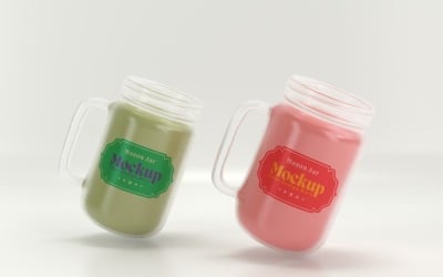 Mason Drinking Glass Jar Mockup for Customizable Branding 48.