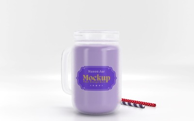 Mason Drinking Glass Jar Mockup for Customizable Branding 50