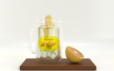 Mason Drinking Glass Jar Mockup for Customizable Branding 52