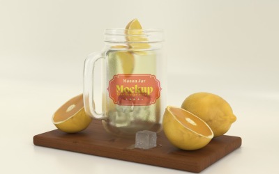 Mason Drinking Glass Jar Mockup for Customizable Branding 53