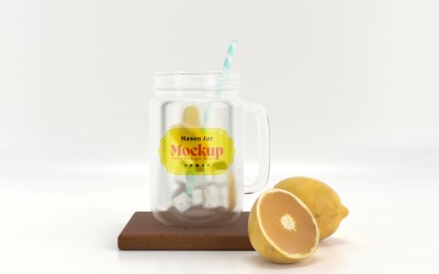 Mason Drinking Glass Jar Mockup for Customizable Branding 56