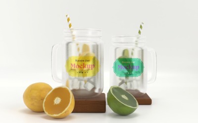 Mason Drinking Glass Jar Mockup for Customizable Branding 60