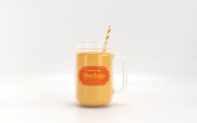 Mason Drinking Glass Jar Mockup for Customizable Branding 64