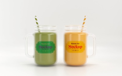 Mason Drinking Glass Jar Mockup for Customizable Branding 65