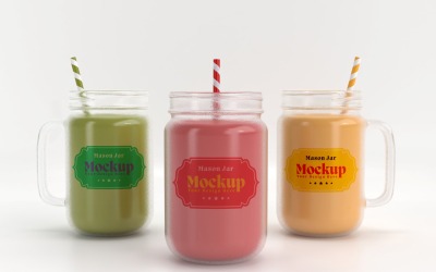 Mason Drinking Glass Jar Mockup for Customizable Branding 66