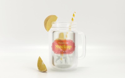 Mason Drinking Glass Jar Mockup for Customizable Branding 67