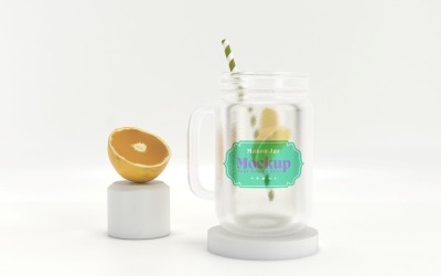 Mason Drinking Glass Jar Mockup for Customizable Branding 68