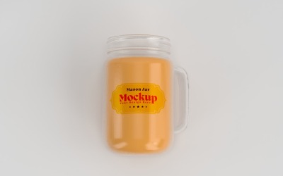Mason Drinking Glass Jar Mockup for Customizable Branding 76