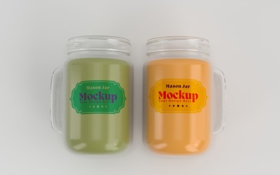 Mason Drinking Glass Jar Mockup for Customizable Branding 77