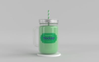 Mason Drinking Glass Jar Mockup for Customizable Branding 82