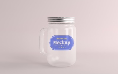 Mason Drinking Glass Jar Mockup for Customizable Branding 88