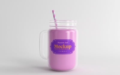 Mason Drinking Glass Jar Mockup for Customizable Branding 91