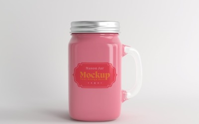 Mason Drinking Glass Jar Mockup for Customizable Branding 94