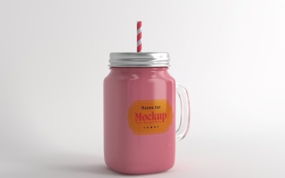 Mason Drinking Glass Jar Mockup for Customizable Branding 95