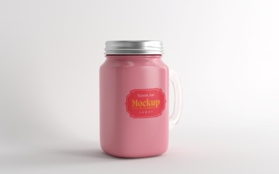 Mason Drinking Glass Jar Mockup for Customizable Branding 97