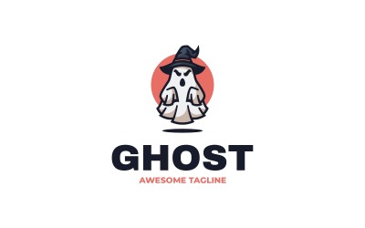 Einfaches Ghost-Maskottchen-Logo 1